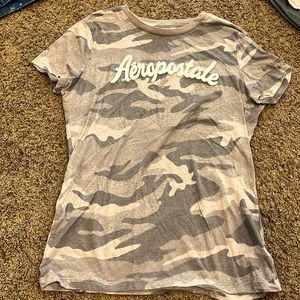 gray and white camo shirt
